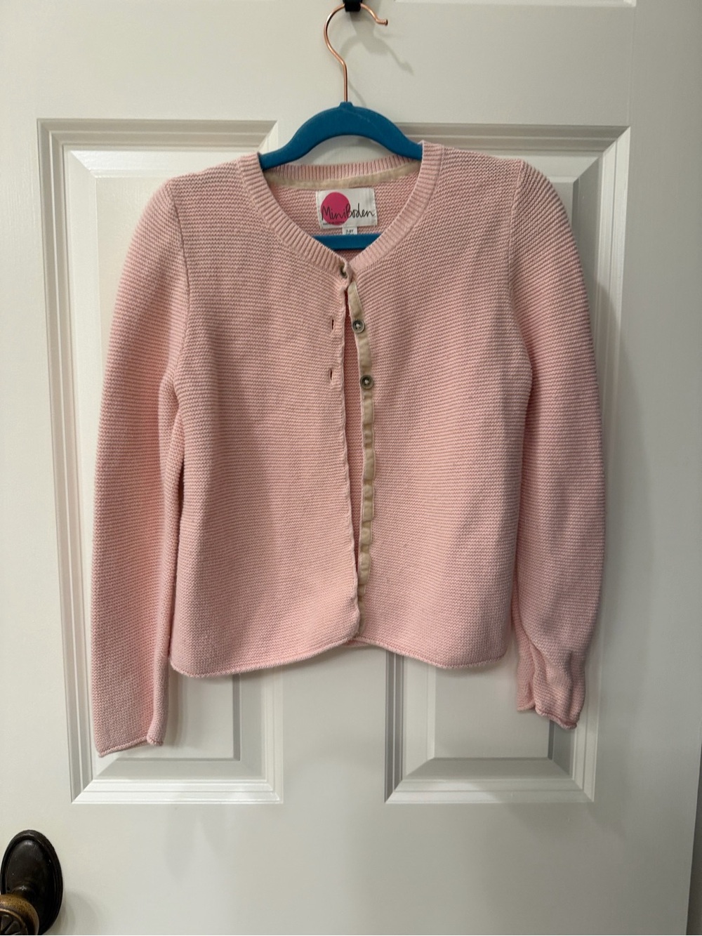 Mini Boden Pale Pink Girls' Knit Cardigan